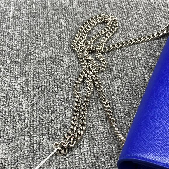 100% Authentic Saint Laurent Kate Blue Leather Shoulder Bag - Picture 14 of 14